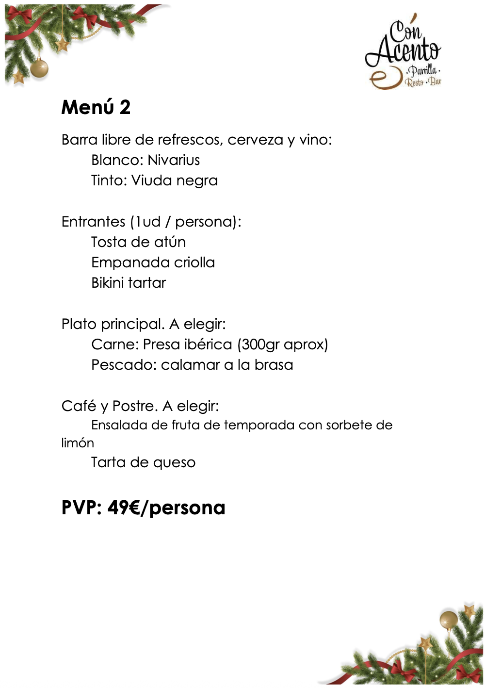 Menú Navidad 2